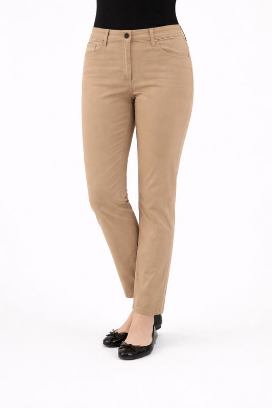 High-rise stretch jeans by Persona by Marina Rinaldi with comfortable fit and sleek leg design