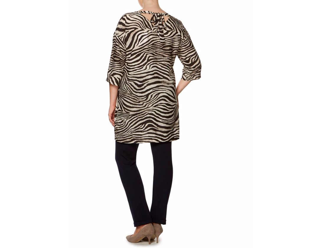 Fauna tunic with tropical leaves and animal print — Persona by Marina Rinald