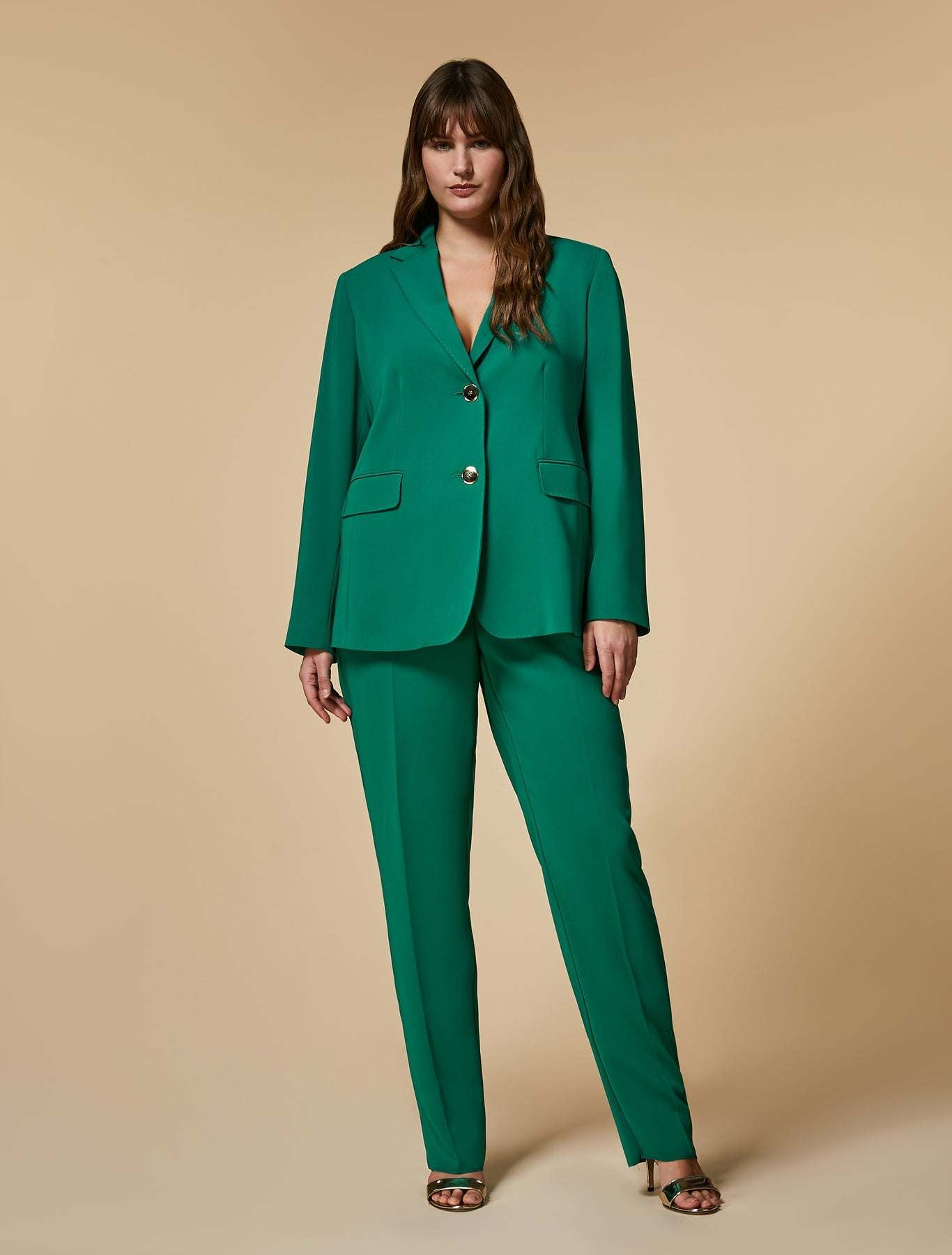 Trousers RAPSODIA made of triacetate with elastic waist and pleats, wrinkle-resistant and comfortable fit