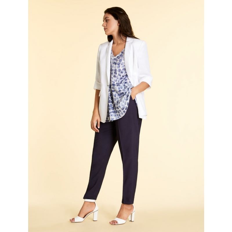 Trousers REGGIA in sleek viscose twill with elastic waistband and French pockets