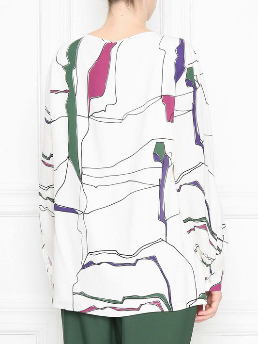 Tunic FATALITA long-sleeved viscose tunic with round neckline and printed pattern