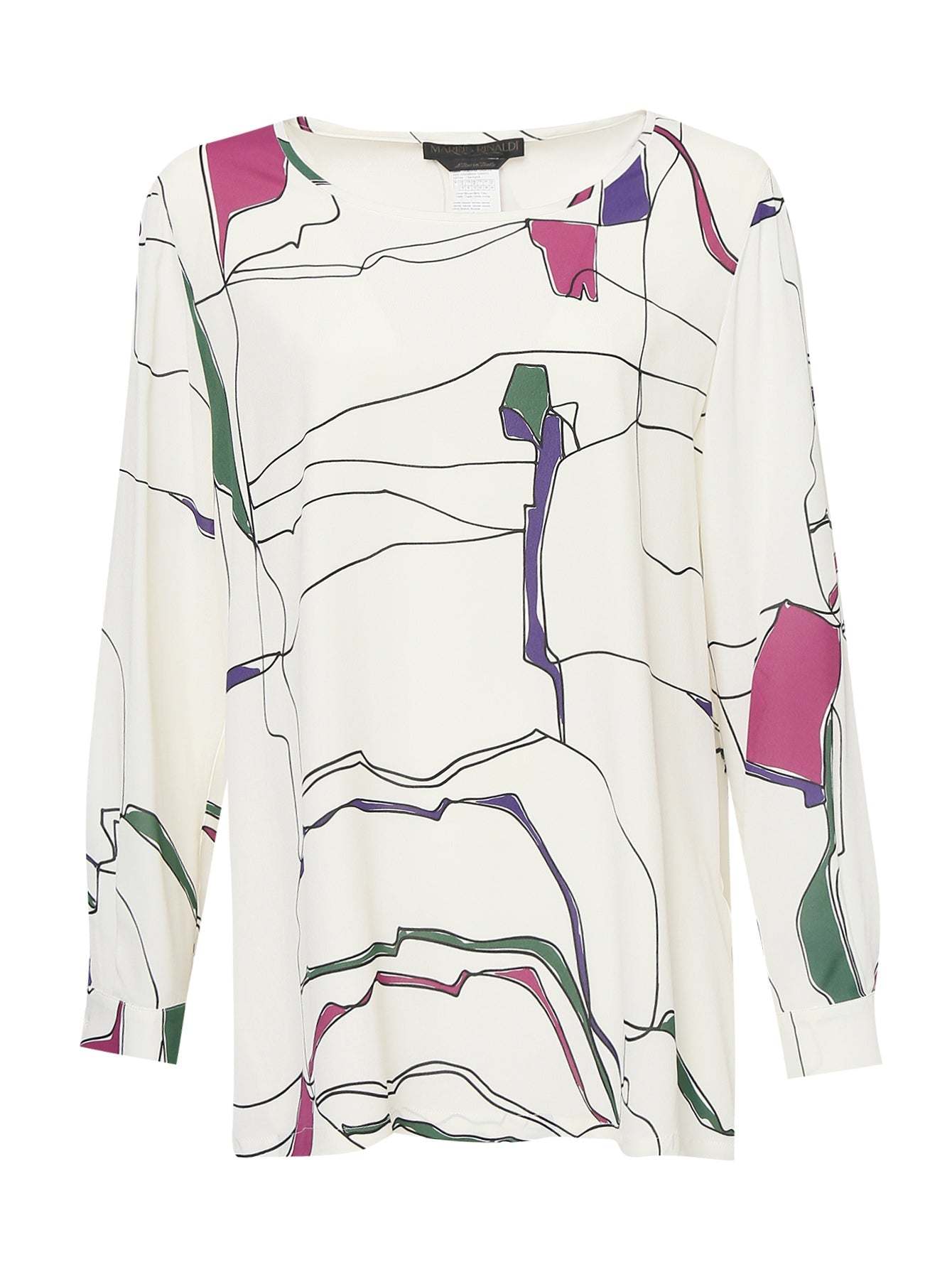 Tunic FATALITA long-sleeved viscose tunic with round neckline and printed pattern