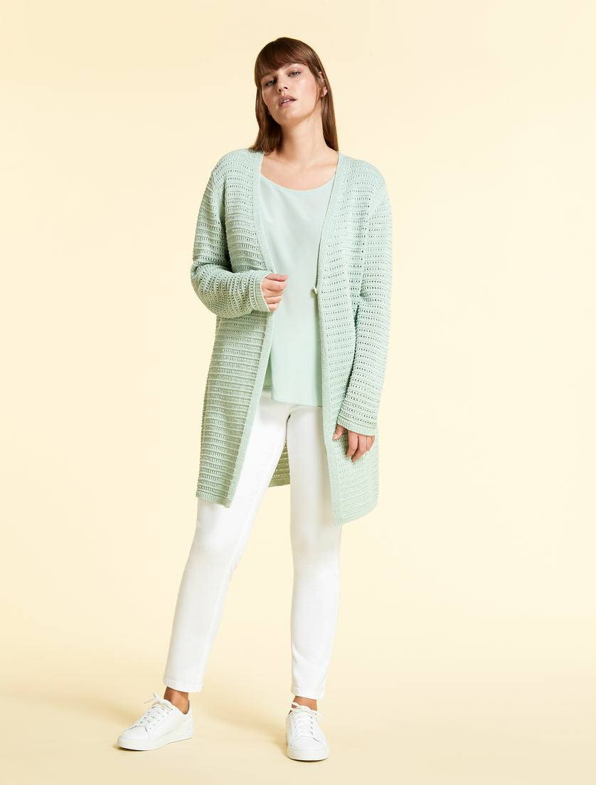 Blouse BRIO mint green silk blouse with round neck and short sleeves