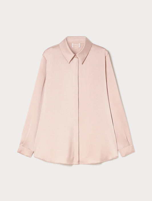 OBOLI embossed satin long-sleeve shirt