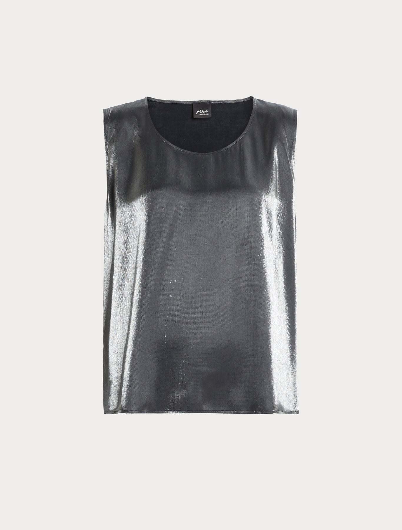 Top MADRE viscose blend straight-cut top with round neckline and attachable short sleeves by Marina Rinaldi
