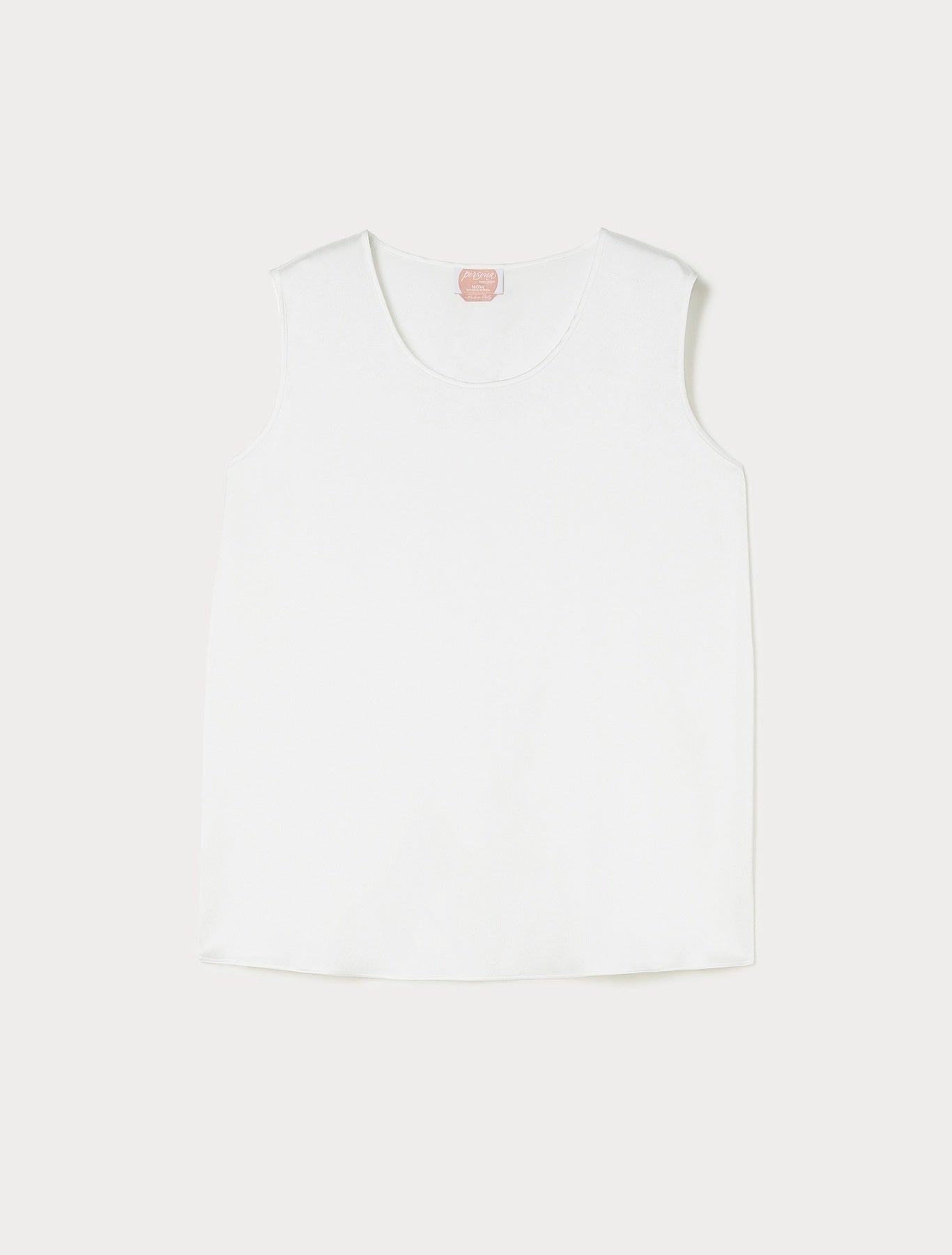 White hammered satin sleeveless top PACCHE – Persona by Marina Rinaldi