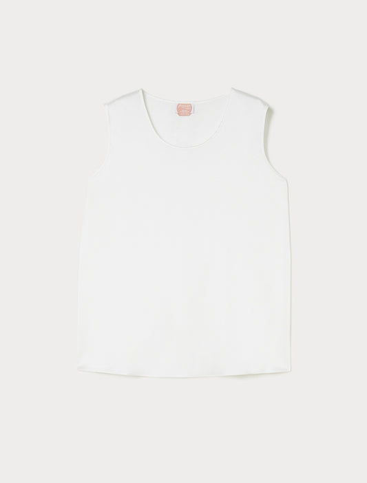 White hammered satin sleeveless top PACCHE