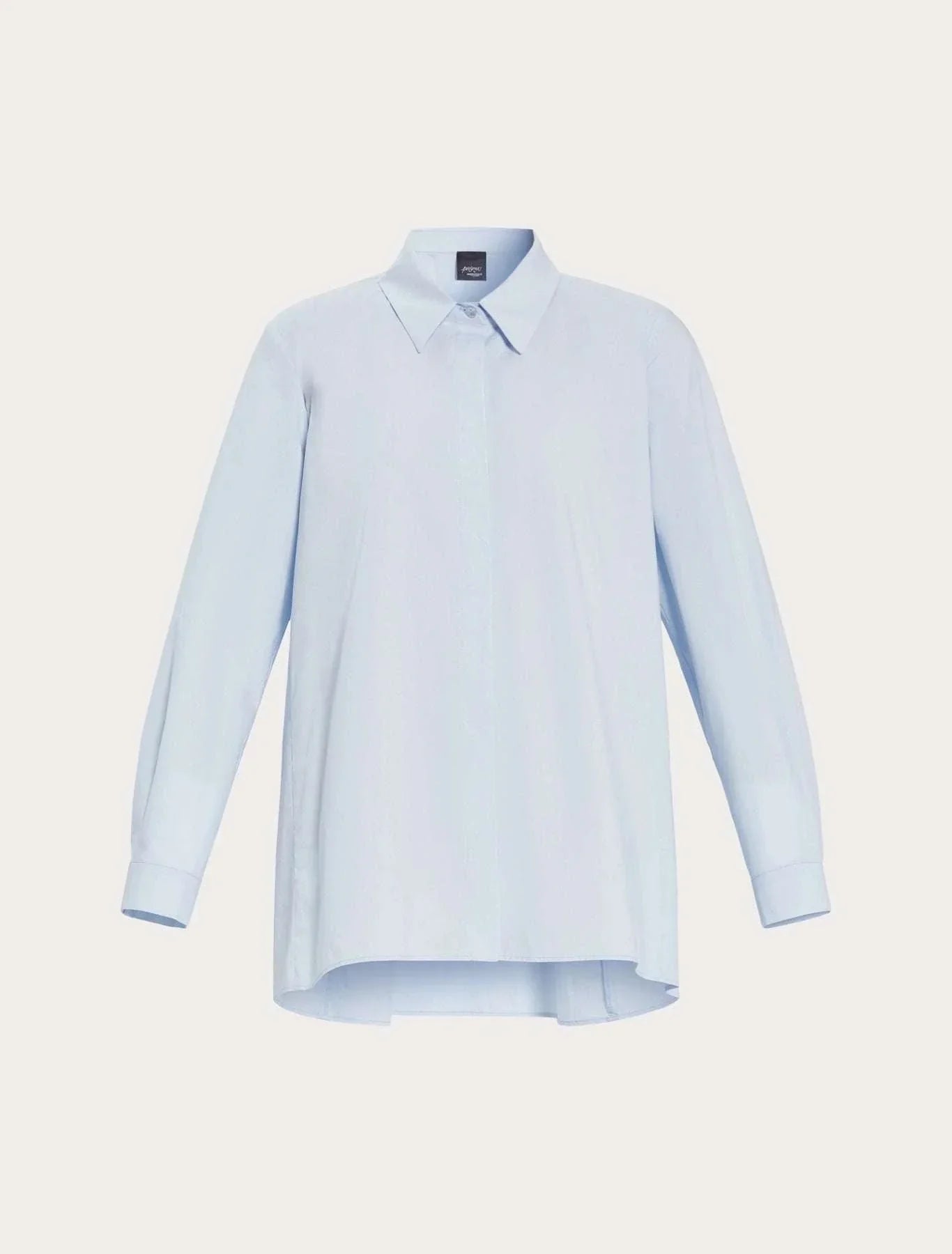 LAMA Cotton Poplin Shirt by Persona featuring flared silhouette and concealed buttons