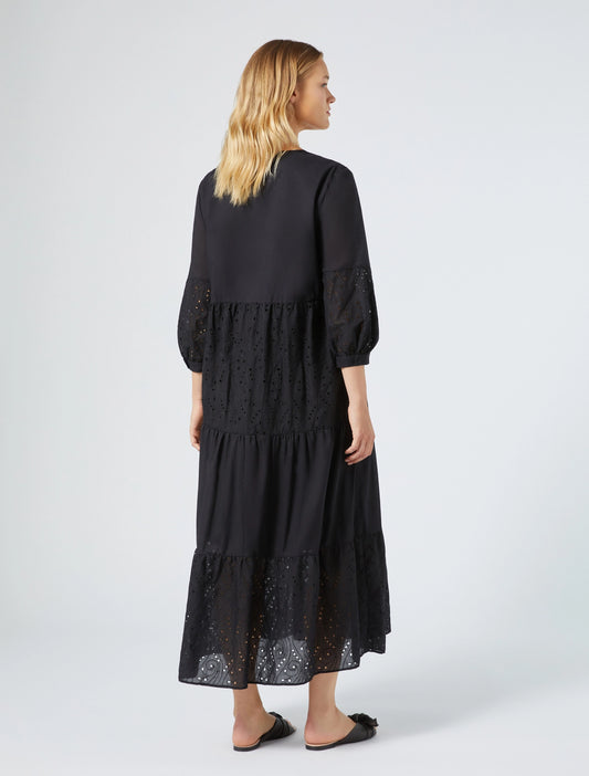 ONTANO dress from back, showing layered flounces