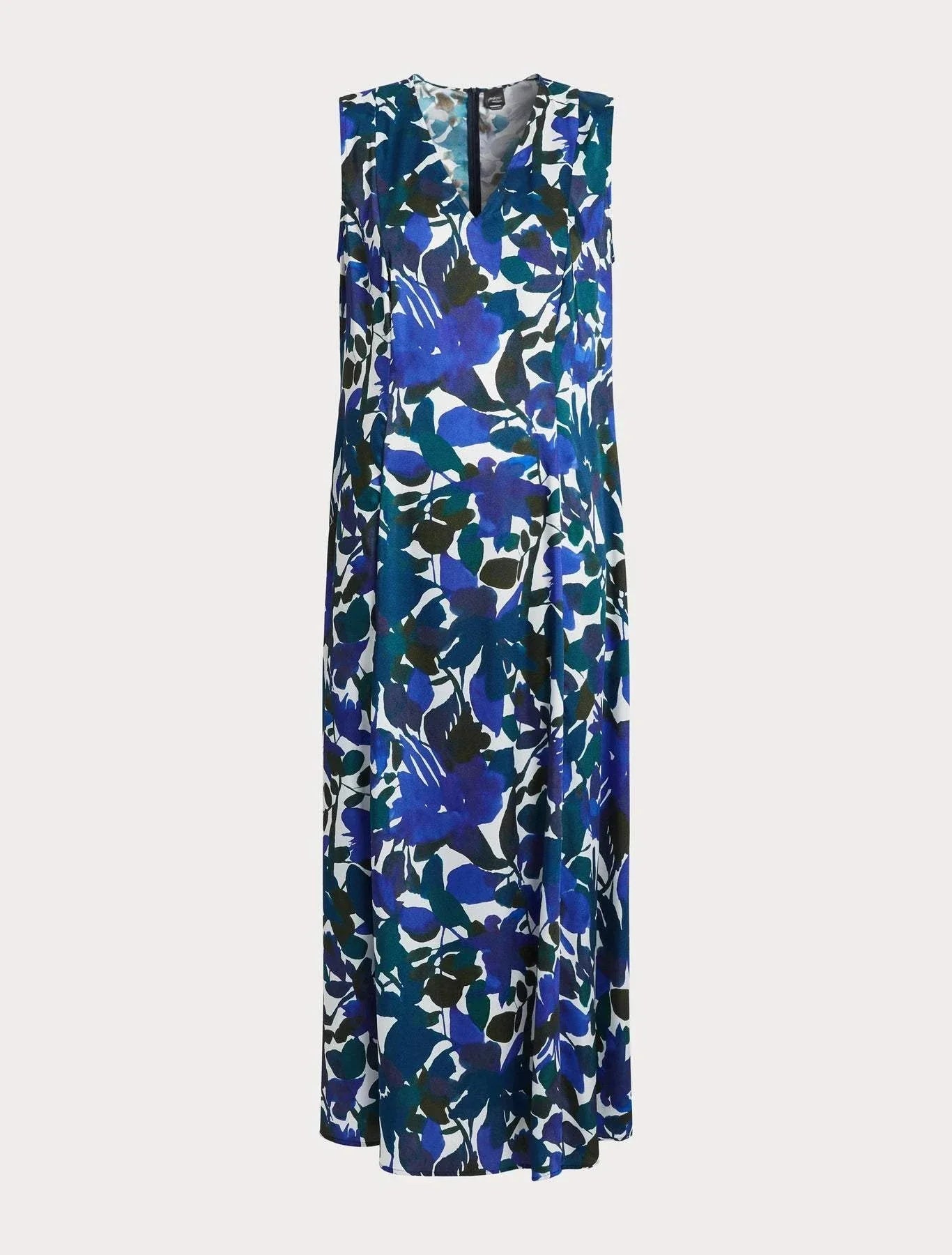 Dress BOHEME with V-neck, bright print, and attachable short sleeves in luxurious twill fabric