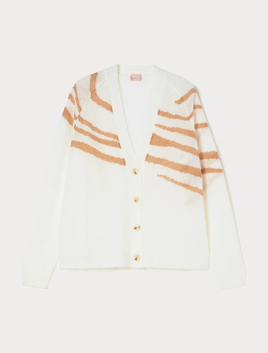 MARSALA Mohair-Blend Cardigan with Pattern