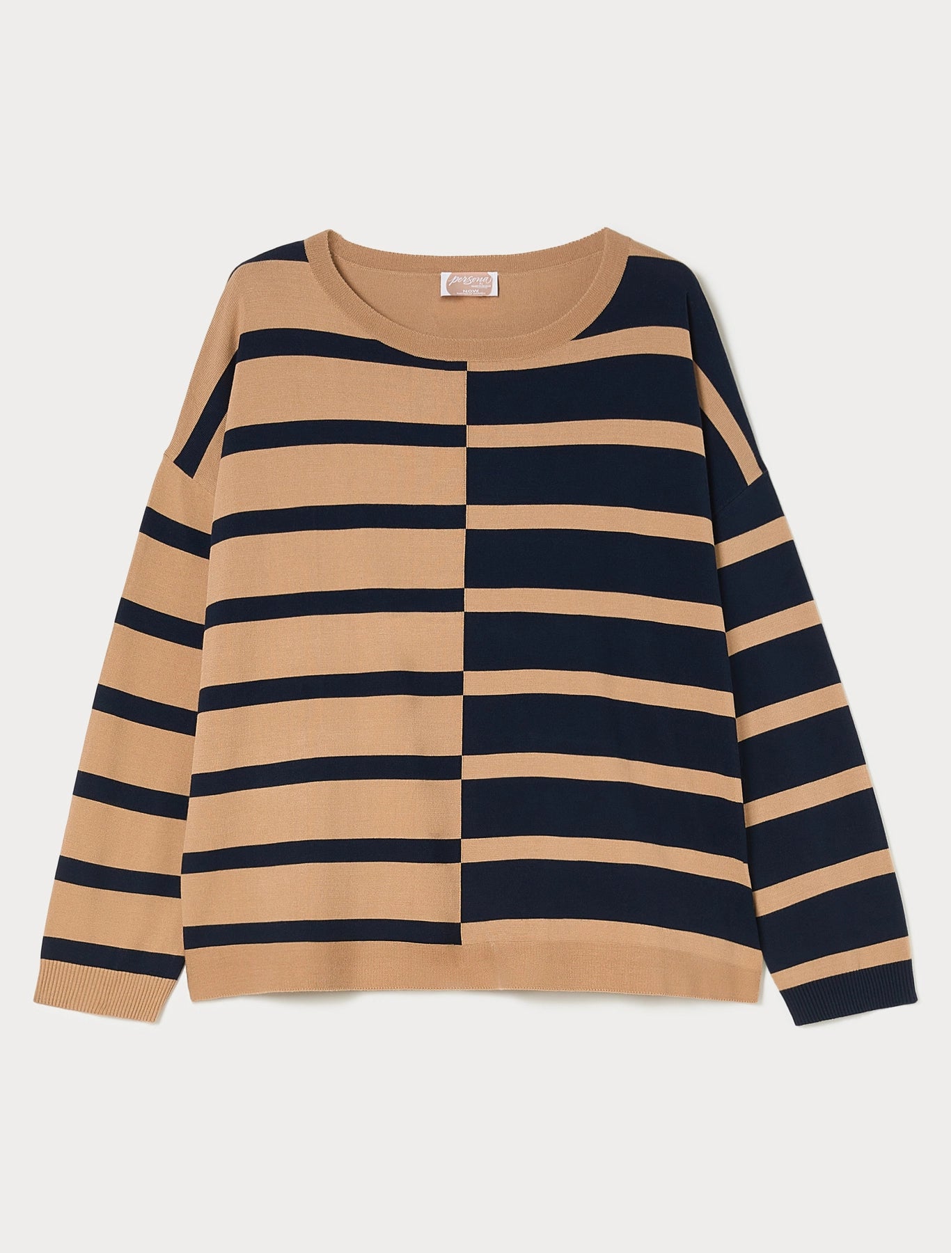 COTTAGE Striped Viscose Sweater – Persona by Marina Rinaldi (N.O.W. Collection)