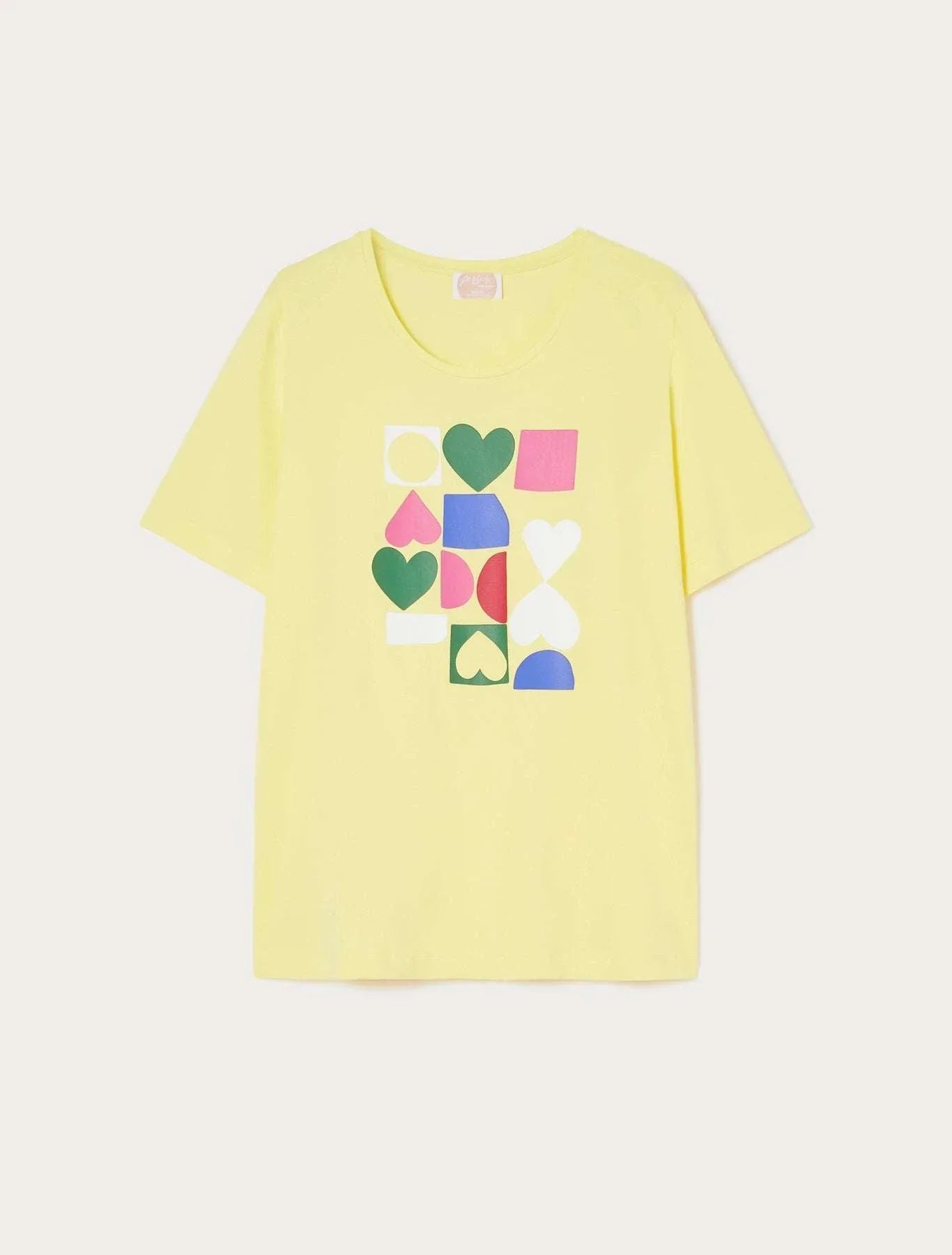 KIPUR printed cotton T-shirt with stretch jersey, straight fit, crew neck, short sleeves, and floral or geometric prints