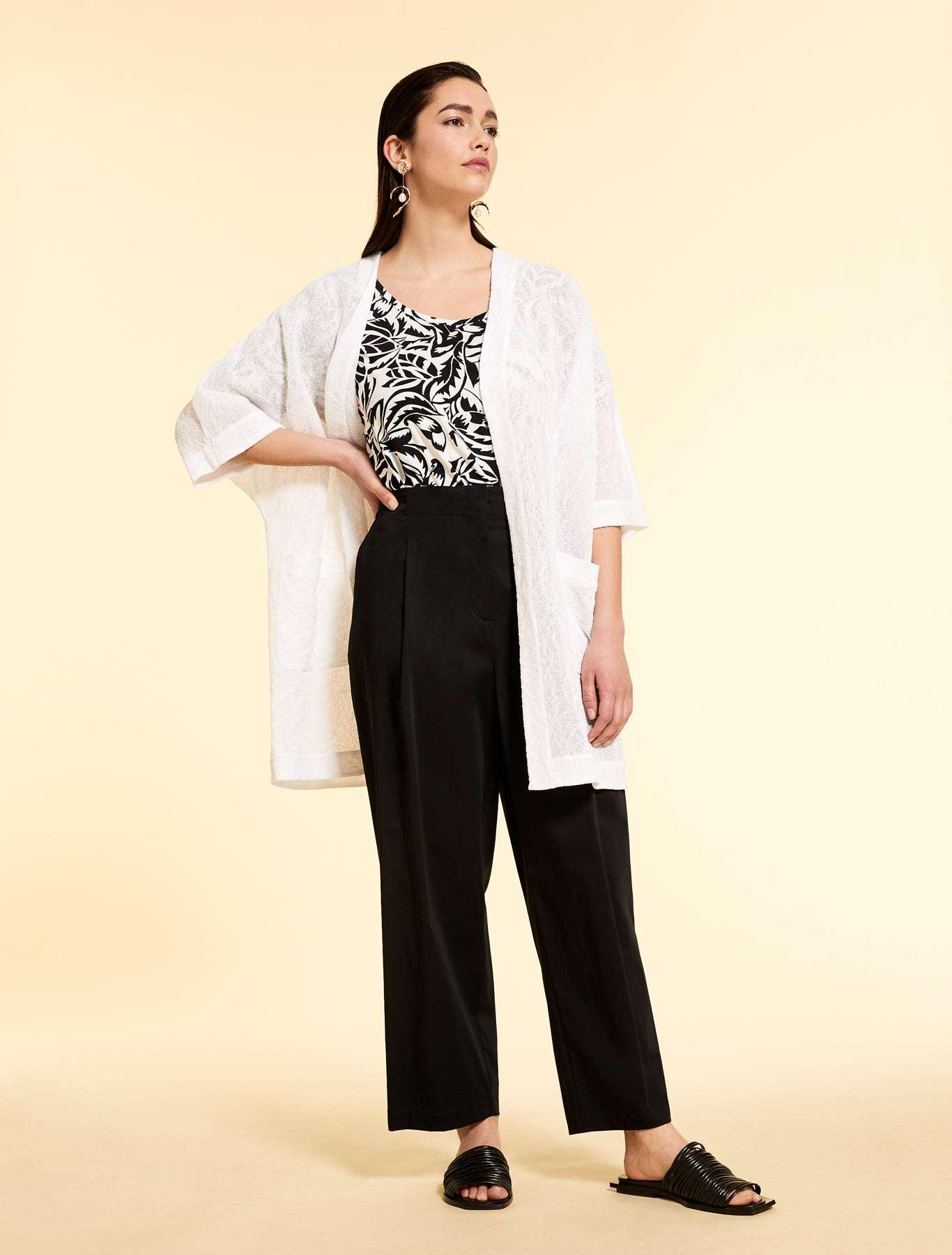 T-shirt VAPORE round neck short-sleeve viscose blend in two patterns