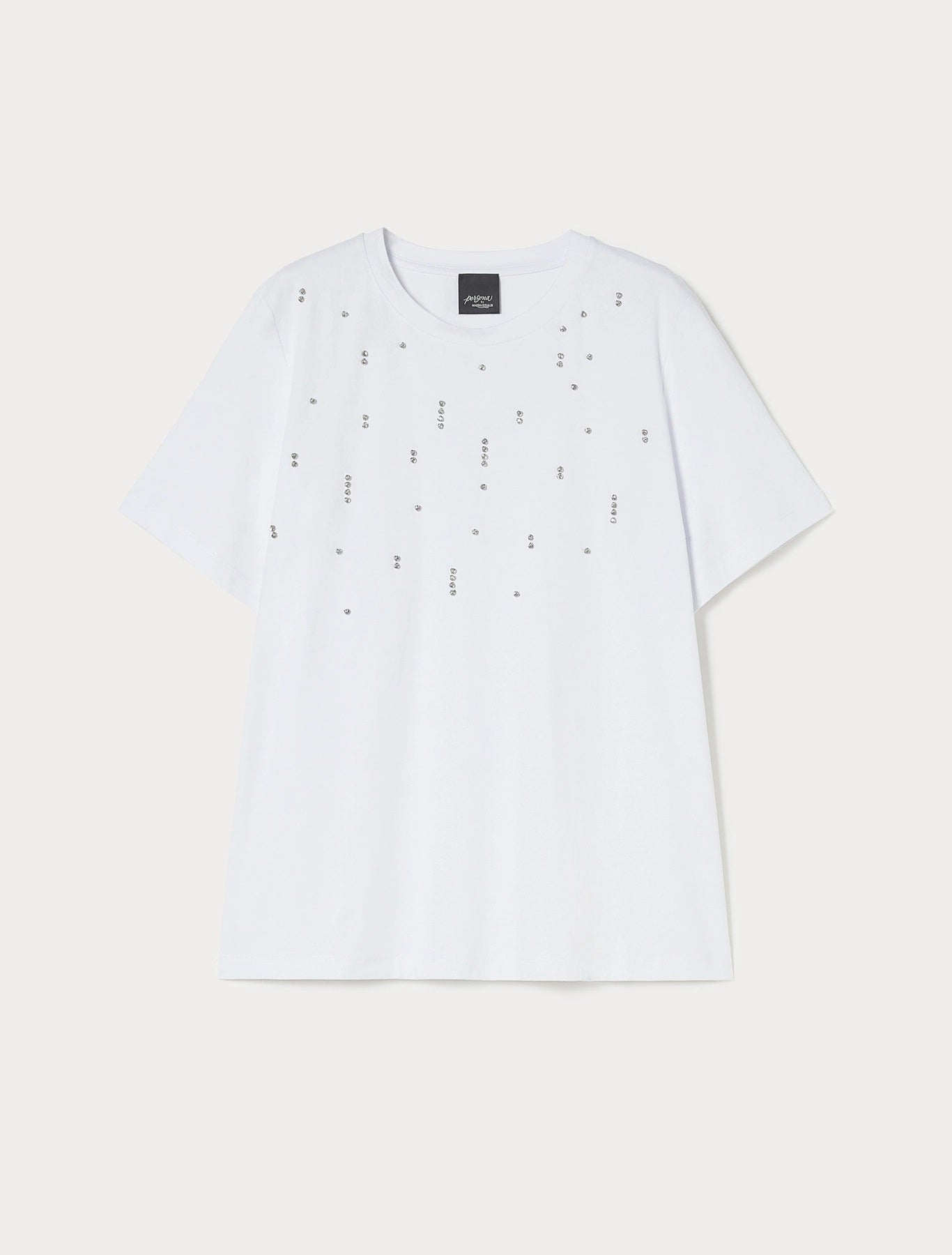 SOLEDAD T-shirt with rhinestone details by Persona by Marina Rinaldi
