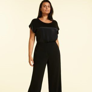 Trousers RADICALE with wide elastic bands and French pockets in luxurious wool and silk blend
