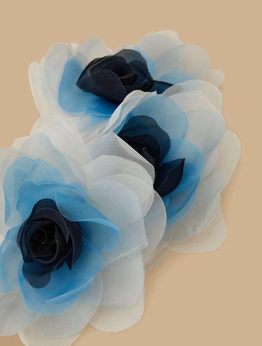 Organza fabric floral branch brooch made of 100% silk for elegant lapel decoration