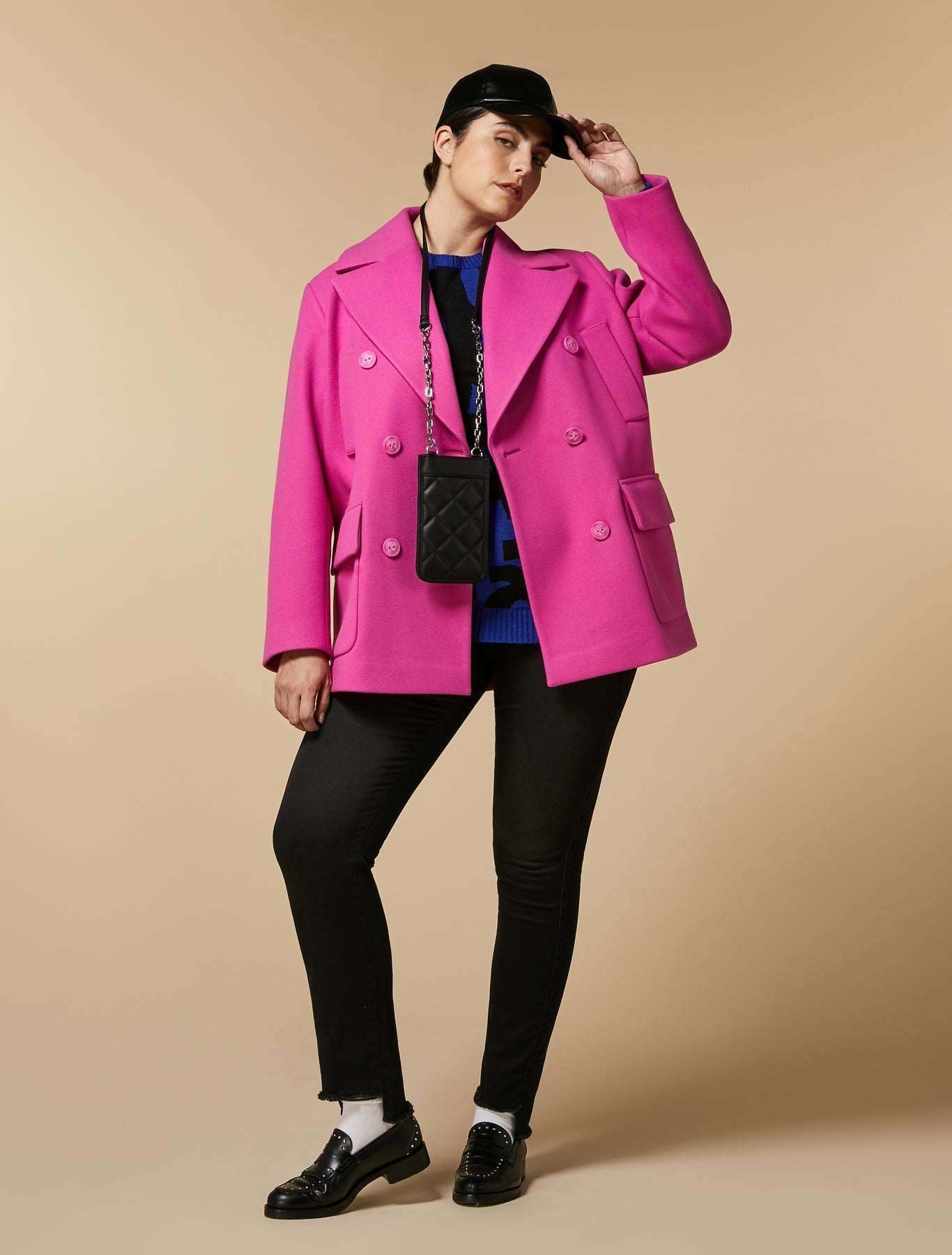 Sweater ABATTO straight-fit two-tone wool blend sweater with round neckline and ribbed trim