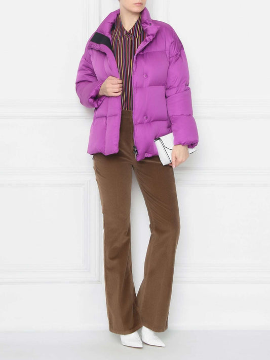 Ultra-lightweight waterproof satin down jacket PAMIR with goose feather filling and adjustable fit