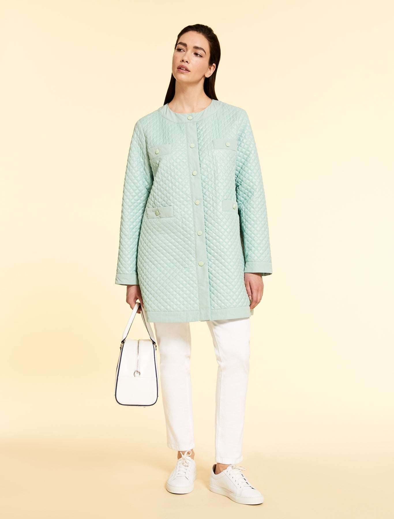 Luxurious quilted down coat PALMA with taffeta lining and button fastenings