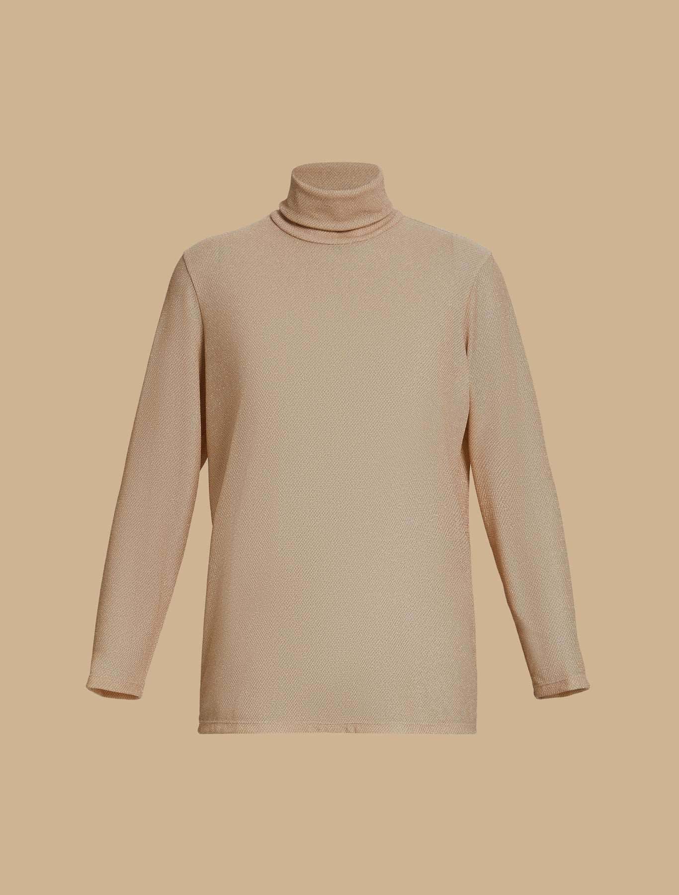 Long-sleeved ZAGARA Sweater lurex turtleneck jersey in metallic fibers