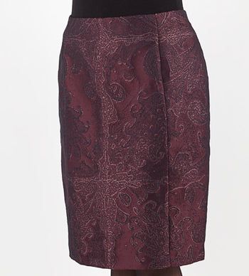 Skirt CERTOSA elegant printed taffeta with hidden closure and walking slot