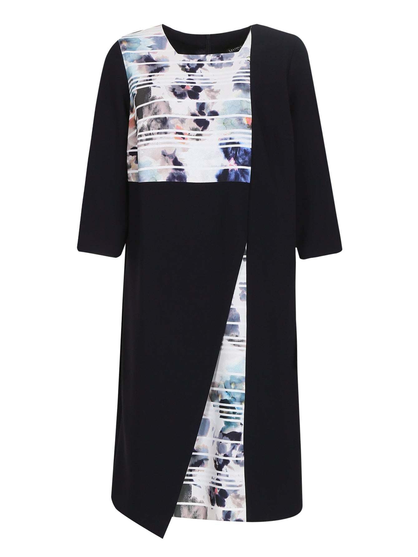 Elegant Dress DELIA in luxurious triacetate fabric with flattering 3/4 sleeves and shaped neckline