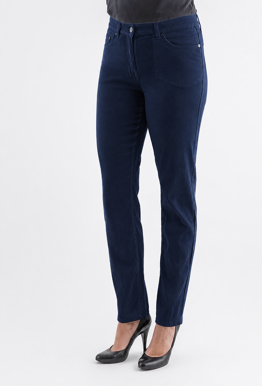 RISAIA classic linen-cotton trousers with tailored waistband and pockets for elegant warm-weather style