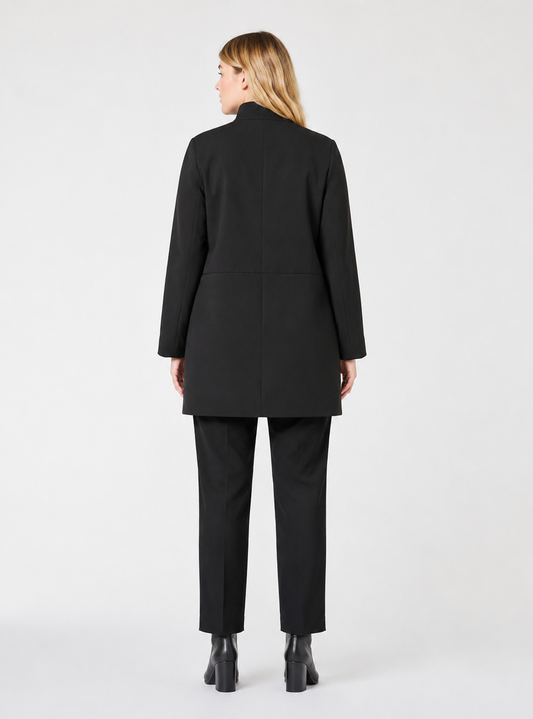 NESSO Quilted Coat lightweight warm stand-up collar concealed fastening flap patch pockets