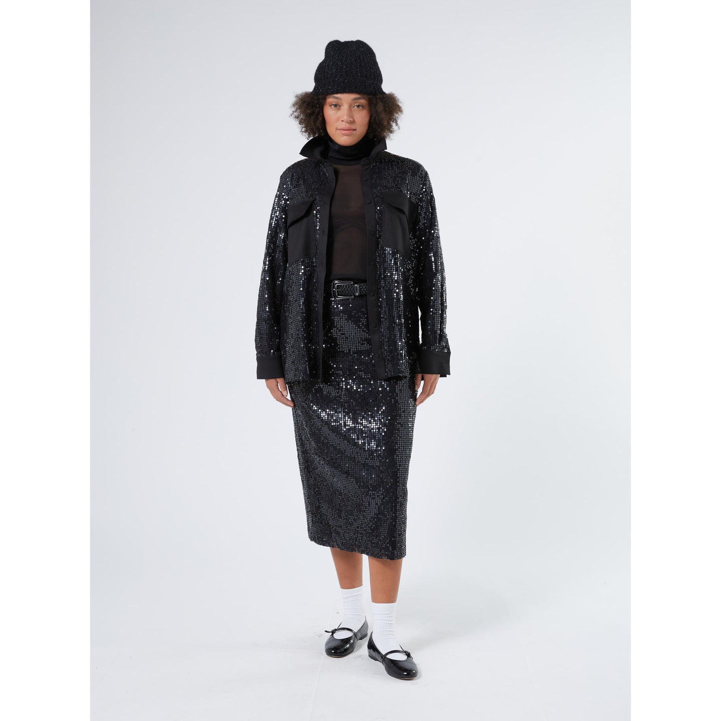 TASO Sequin-Embroidered Lace Pencil Skirt by Persona by Marina Rinaldi