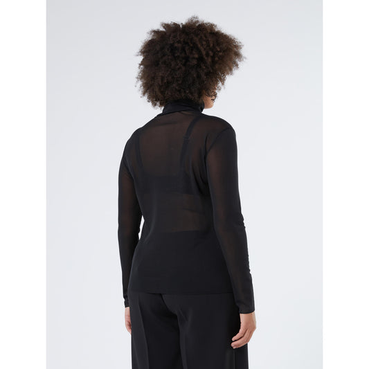 KADIAK Sheer Tulle Turtleneck Top