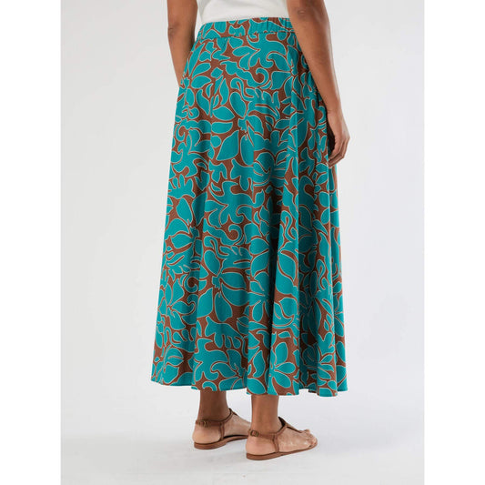TERZO printed cotton skirt with exclusive artistic print and flowing silhouette