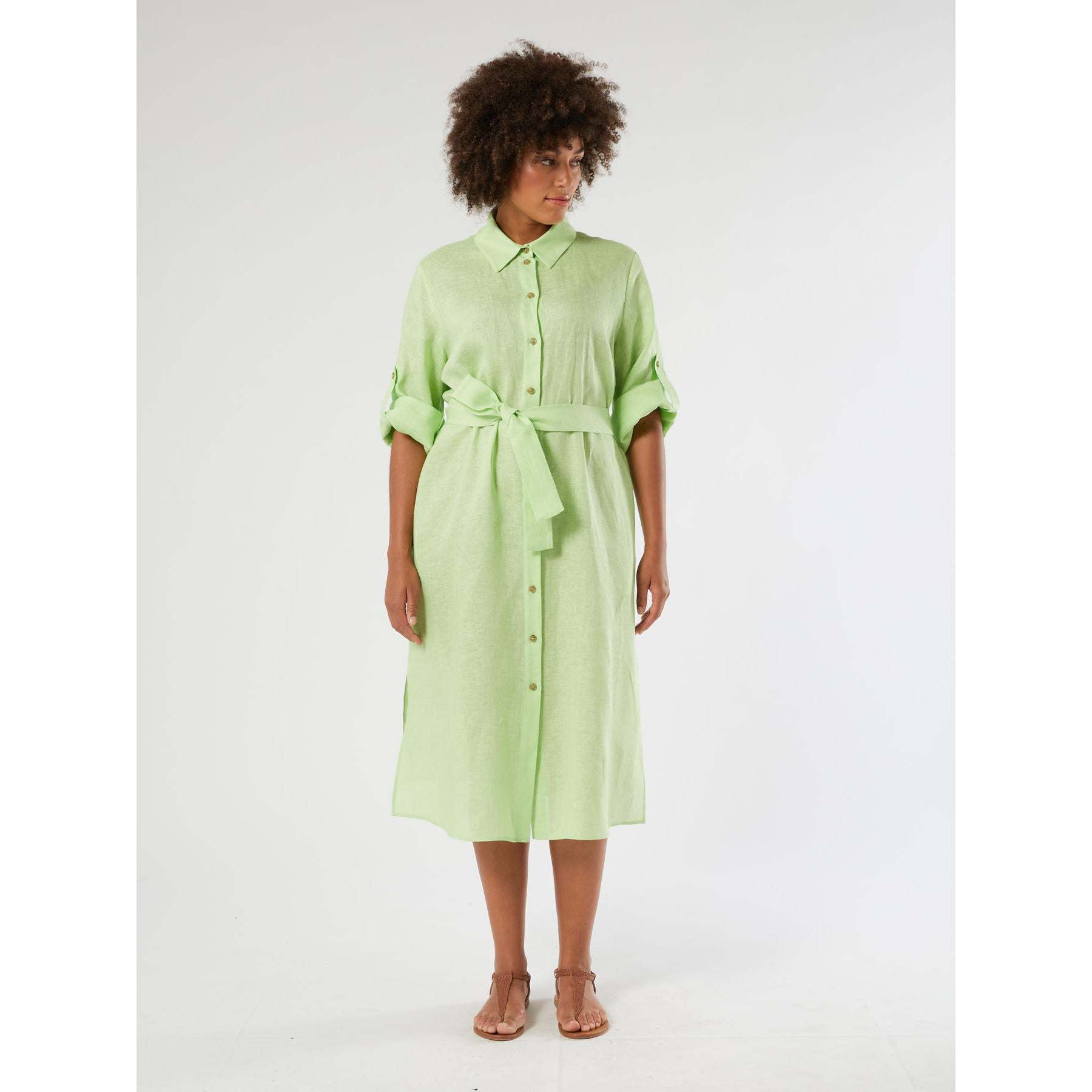 SATIRA linen shirt dress  Persona by Marina Rinaldi plus size | MR-PlusSize