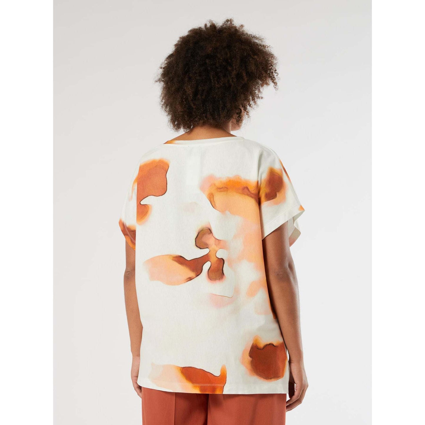CALTE oversized printed cotton jersey T-shirt with gradient-effect print and kimono sleeves