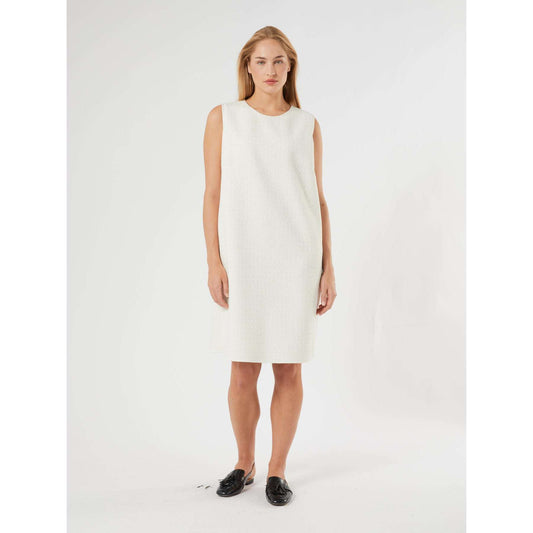 Chanel dress TROFEO A-line bonded jersey with round neckline and concealed zip