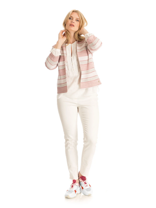 Plus size long-sleeved striped cardigan by KRIZIA made of viscose for versatile layering