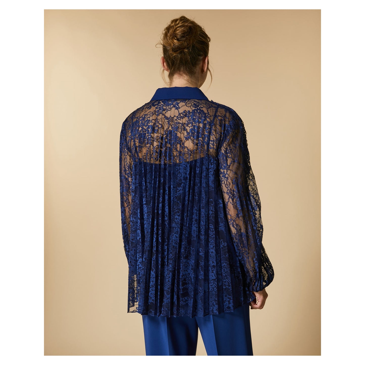 FARFALLA Crepe and Lace Blouse – Marina Rinaldi Elegante Collection