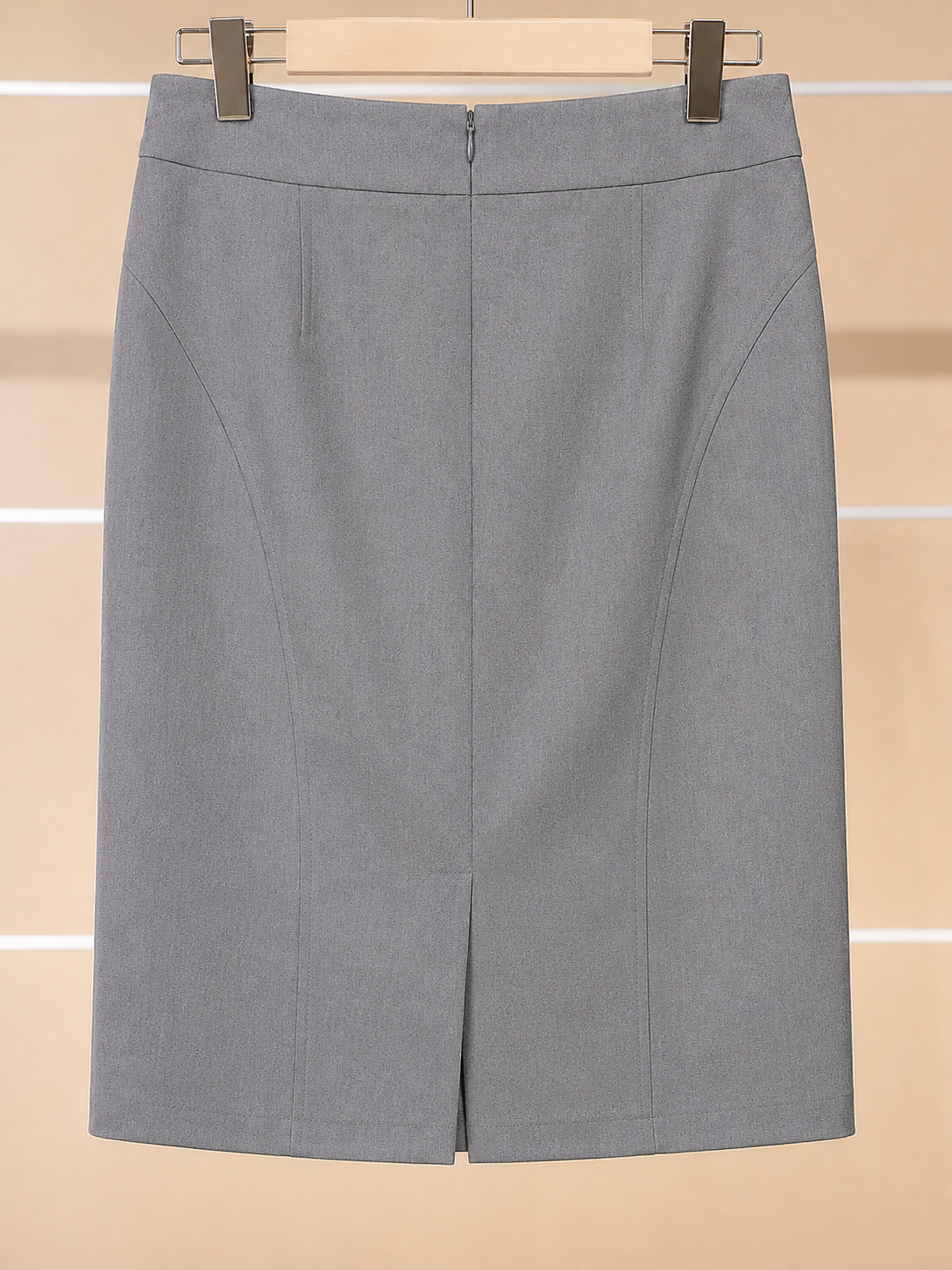 CEREDIG grey knee-length skirt with crystal detail and wide waistband by Persona by Marina Rinaldi