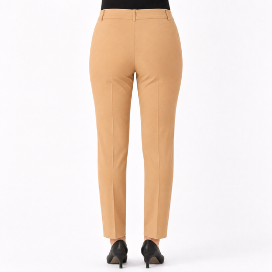 RENDERE classic trousers with tapered leg and tailored silhouette in smooth polyester-viscose blend for formal and office wear