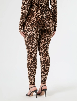 Plus size printed tulle leggings with animal print from Persona by Marina Rinaldi x Elettra Lamborghini collection