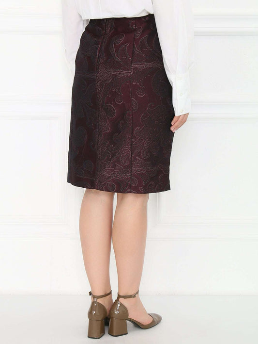 Skirt CERTOSA elegant printed taffeta skirt with hidden closure and lining