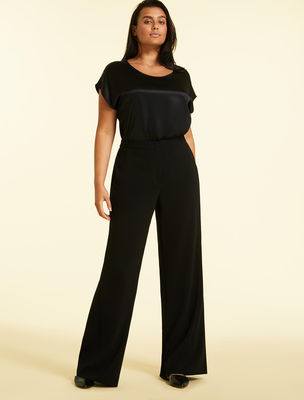Elegant black Trousers RADICALE with wide elastic bands and French pockets for sophisticated style