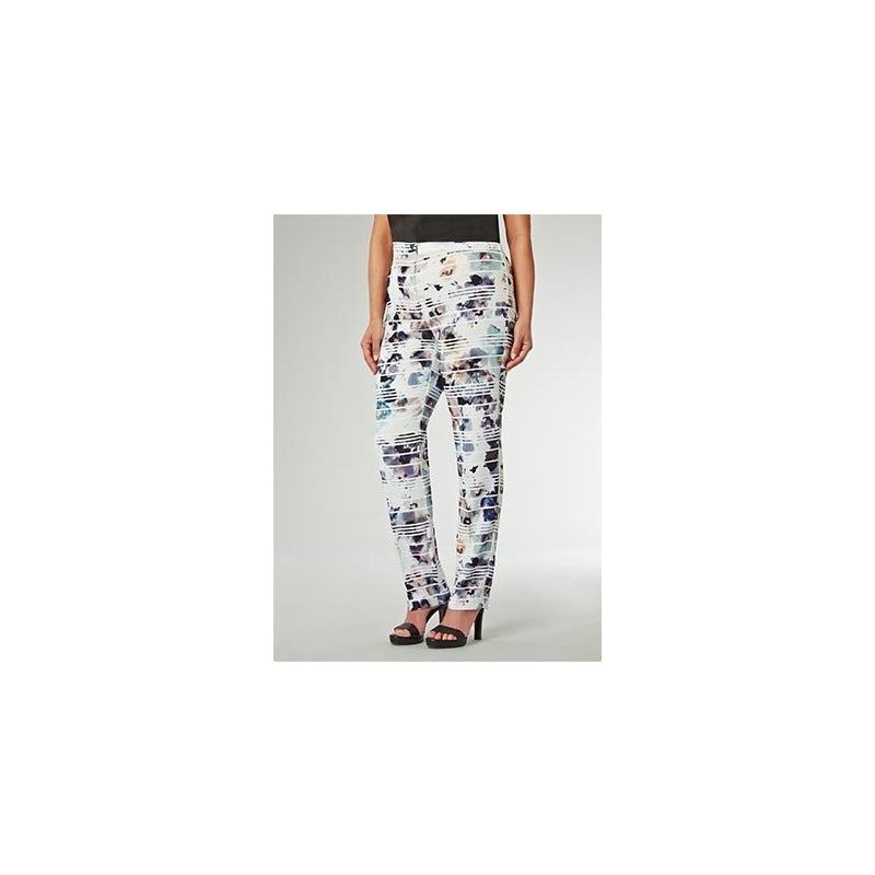 Trousers RUBINO wide leg with elastic waistband and front zipper closure for women
