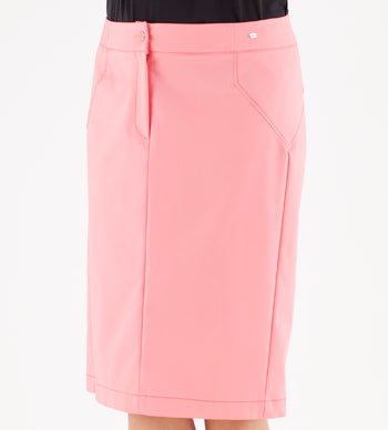 CROSTA pink knee-length skirt with shaped side seams and waistband — Persona by Marina Rinaldi