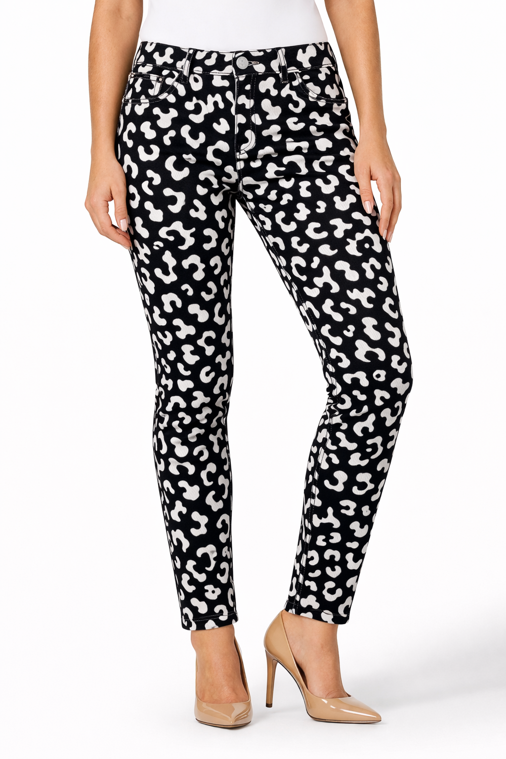 REGIO classic jeans with leopard print, five-pocket design, and comfortable stretch denim blend