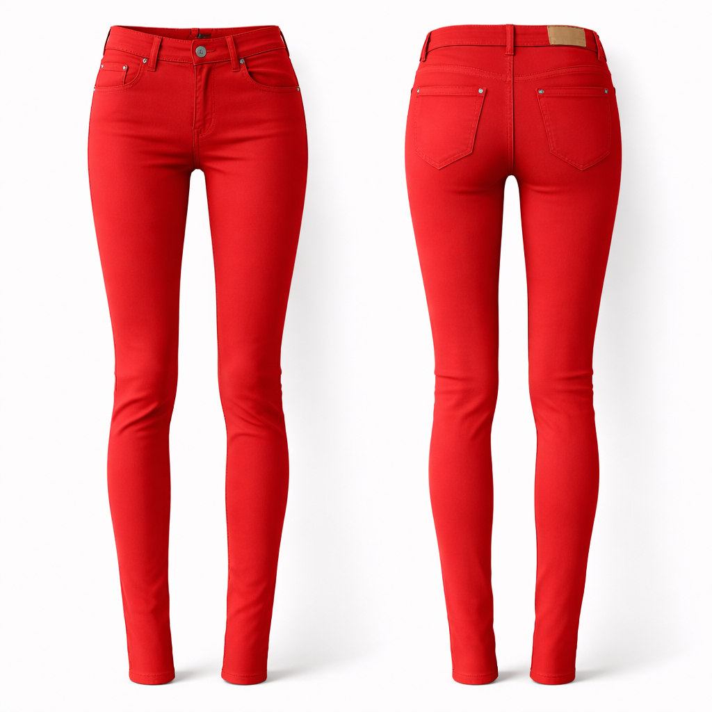 High-rise classic jeans with crystal-embellished back pockets and stretch cotton denim