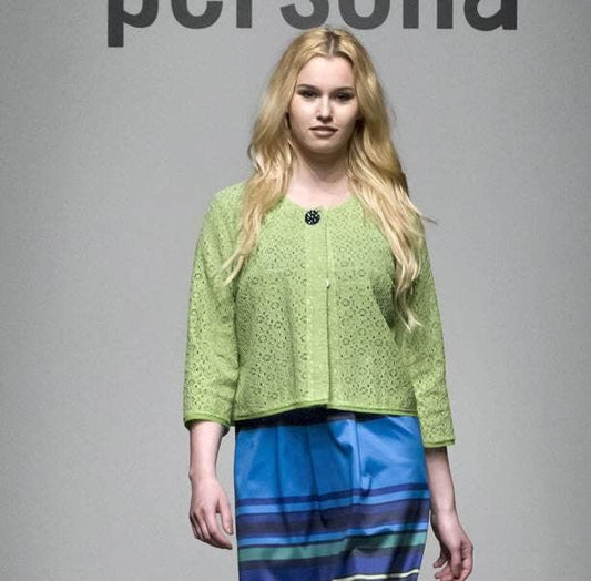 FAVOLA lace jacket by Persona by Marina Rinaldi with round neckline and jewel button closure