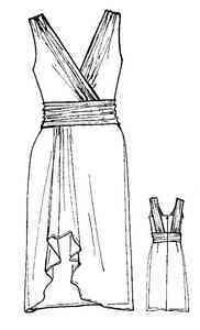 Elegant sleeveless V-neck DECANO dress with draped bodice and wide waist belt by Persona by Marina Rinaldi