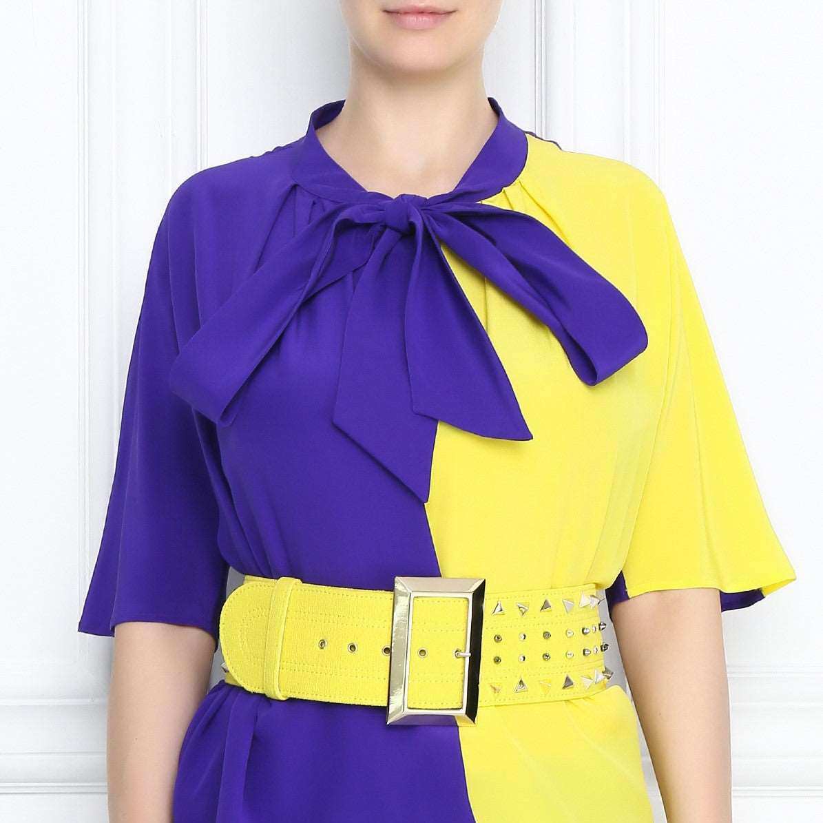 Elegant Blouse BETTY by Fausto Puglisi in luxurious silk with tied ribbon collar