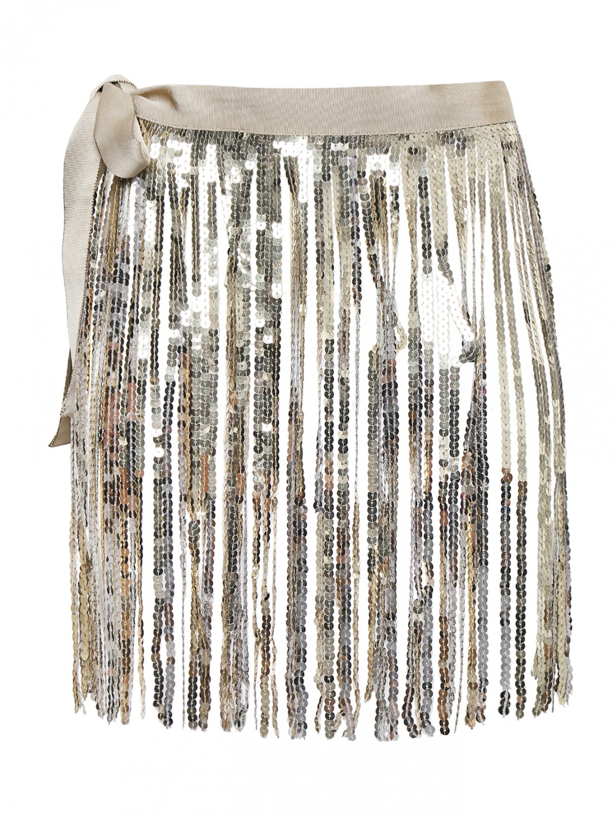 Close-up of aLarissa Belt with Sequin Fringe